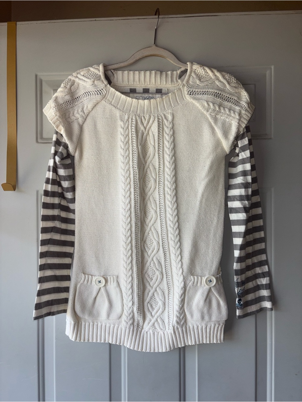Fox Racing Girls Y2K ivory sweater size M